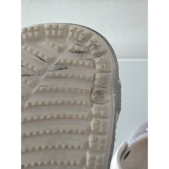 Silver glitter crocs size C6 baby crocs Christmas slides holiday - Picture 8 of 8